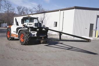 Truss boom attachment mounted to a Bobcat VersaHANDLER TTC.
